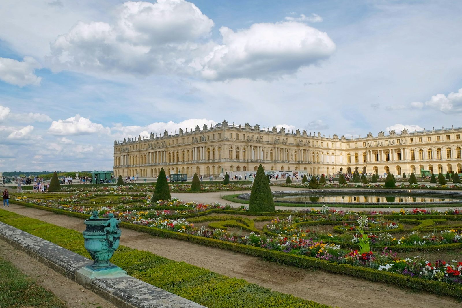 Flower beds in front of the Palace of Versailles