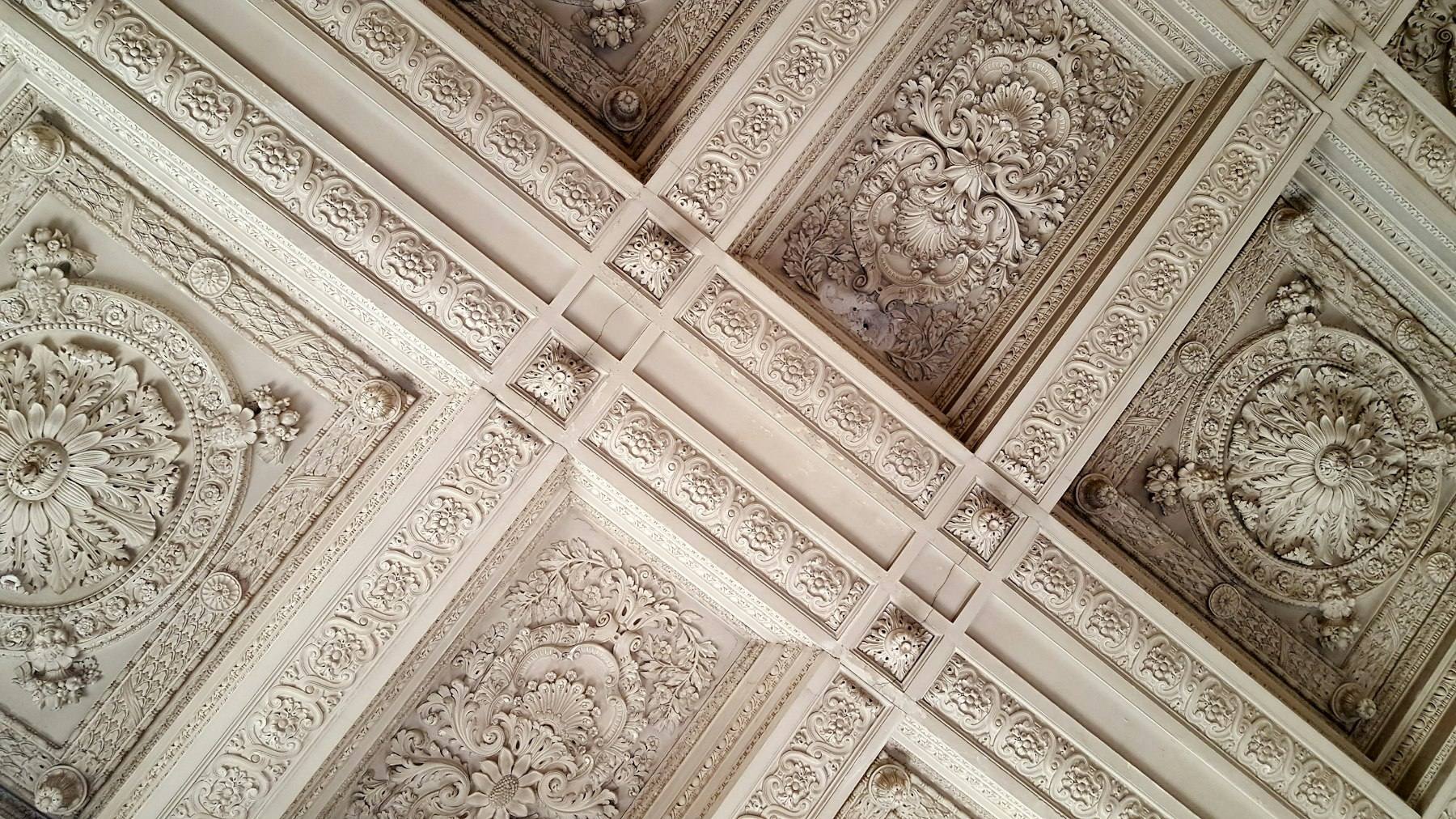 Ornate gilded ceiling detail at the Château de Versailles